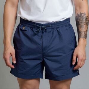Benjamin Barker Navy Blue Nylon Shorts, Large - Premium Singaporean Menswear